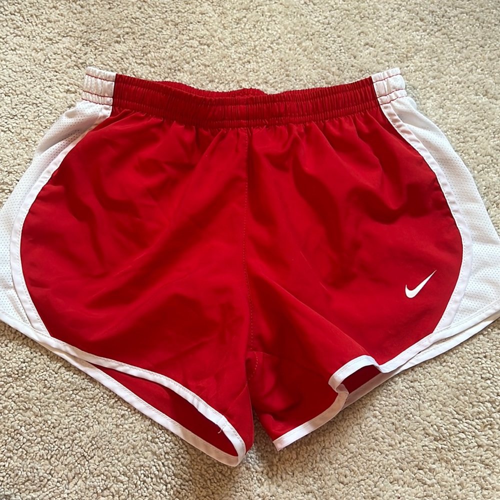 Red girls nike shorts